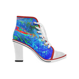 Lace Up Ankle Boots / Navy Blue Ankle Boots /Chunky Heel Ankle Boots / by Lala Lapinski Design