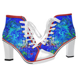 Lace Up Ankle Boots / Navy Blue Ankle Boots /Chunky Heel Ankle Boots / by Lala Lapinski Design