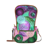 Crossbody Bag for Women / Purple Canvas crossbody / Saddle Bag /By Lala Lapinski Design