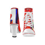 Lace Up Ankle Boots / Navy Blue Ankle Boots /Chunky Heel Ankle Boots / by Lala Lapinski Design