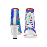 Lace Up Ankle Boots / Navy Blue Ankle Boots /Chunky Heel Ankle Boots / by Lala Lapinski Design