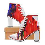 Lace Up Ankle Boots / Navy Blue Ankle Boots /Chunky Heel Ankle Boots / by Lala Lapinski Design