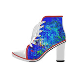 Lace Up Ankle Boots / Navy Blue Ankle Boots /Chunky Heel Ankle Boots / by Lala Lapinski Design