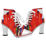 Lace Up Ankle Boots / Navy Blue Ankle Boots /Chunky Heel Ankle Boots / by Lala Lapinski Design