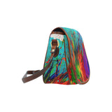 Crossbody Bag for Women / Purple Canvas crossbody / Saddle Bag /By Lala Lapinski Design