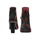 Lace Up Ankle Boots / Red Ankle Boots /Chunky Heel  Ankle Boots / by Lala Lapinski Design