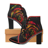 Lace Up Ankle Boots / Red Ankle Boots /Chunky Heel  Ankle Boots / by Lala Lapinski Design