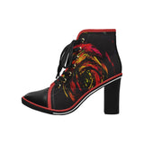 Lace Up Ankle Boots / Red Ankle Boots /Chunky Heel  Ankle Boots / by Lala Lapinski Design