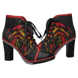 Lace Up Ankle Boots / Red Ankle Boots /Chunky Heel  Ankle Boots / by Lala Lapinski Design