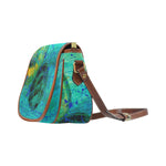 Crossbody Bag for Women / Green Canvas crossbody / Saddle Bag /By Lala Lapinski Design