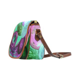 Crossbody Bag for Women / Purple Canvas crossbody / Saddle Bag /By Lala Lapinski Design