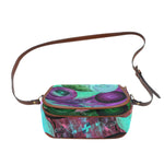 Crossbody Bag for Women / Purple Canvas crossbody / Saddle Bag /By Lala Lapinski Design