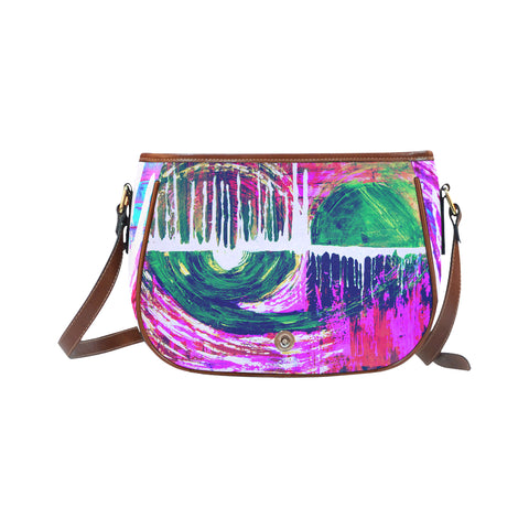 Crossbody Bag for Women / Purple  Canvas crossbody / Saddle Bag /By Lala Lapinski Design