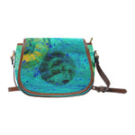 Crossbody Bag for Women / Green Canvas crossbody / Saddle Bag /By Lala Lapinski Design