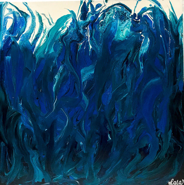 Abstract painting , Wall Art , Original Artwork Painting, blue and
